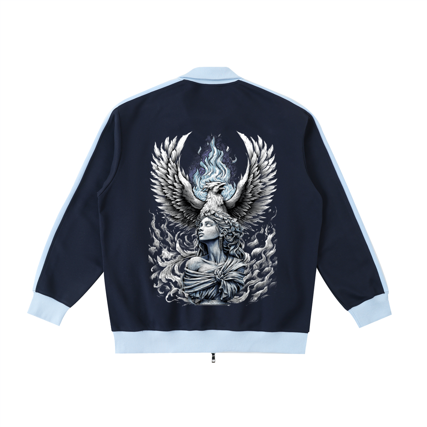Aonaran Angelic Frost Contrast Trim Stand Collar Jacket