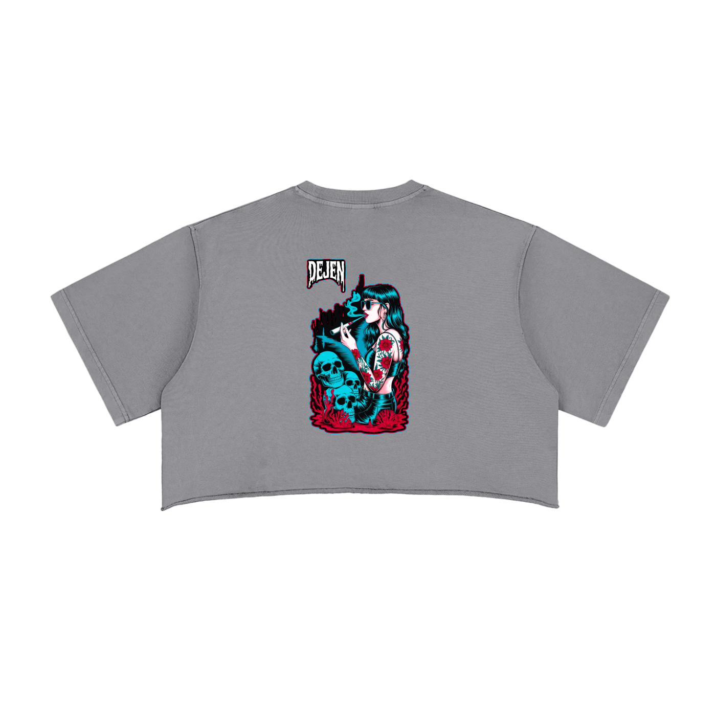 REPACKED Snow Washed Raw Edge Crop Top