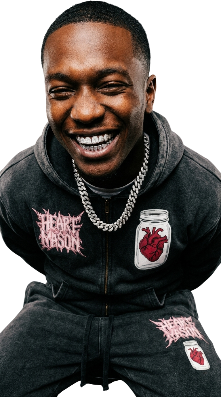 Heart Mason Snow Wash Oversized Zip-Up Hoodie