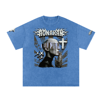 Smiling Tyrant Snow Washed Oversized Cotton T-Shirt