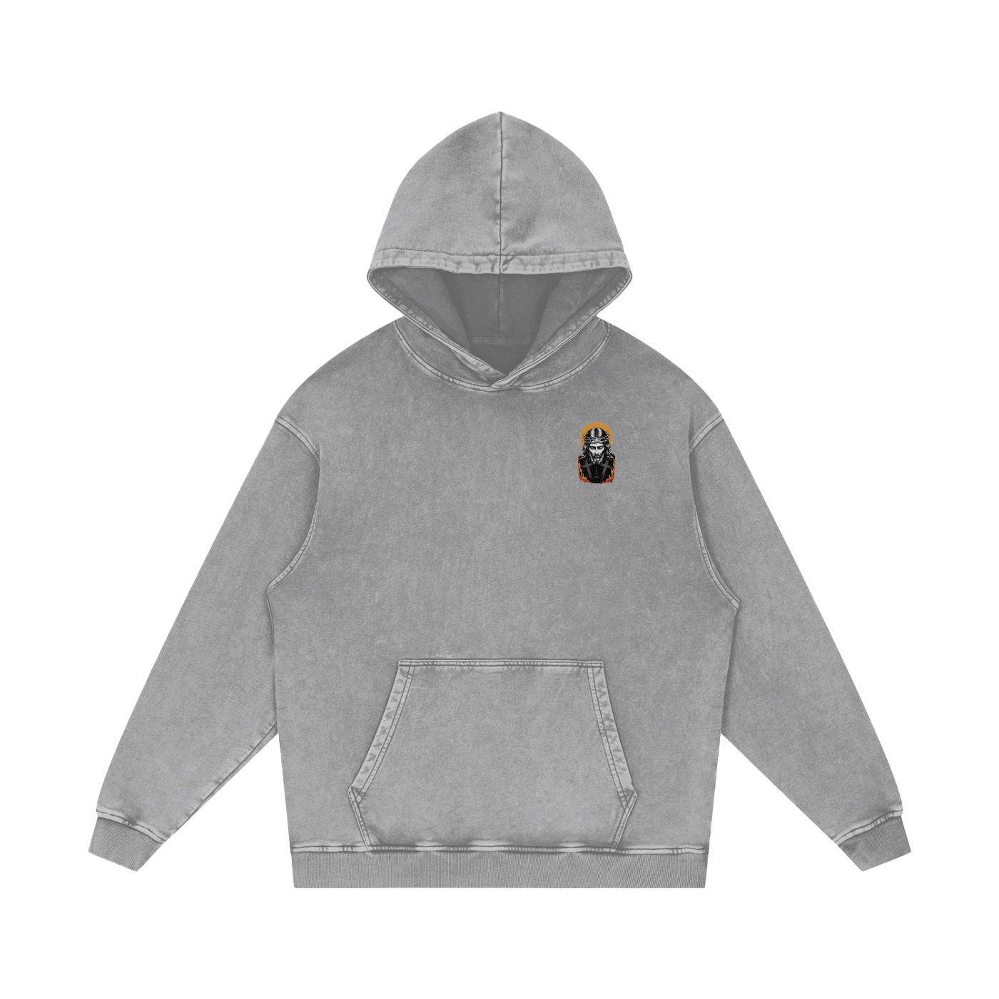Jesus is King Acid Wash Oversize Hoodie