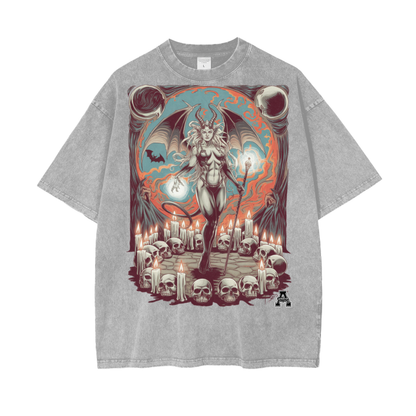 Aonaran Graphic Acid Wash Oversize T-Shirt