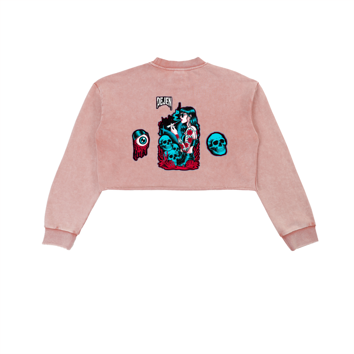 REPACKED Snow Washed Raw Edge Cropped Sweatshirt