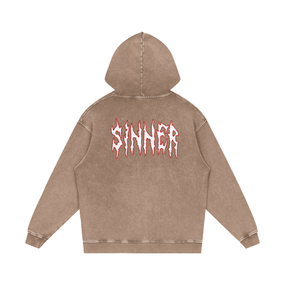 Cold World Acid Wash Oversize Hoodie
