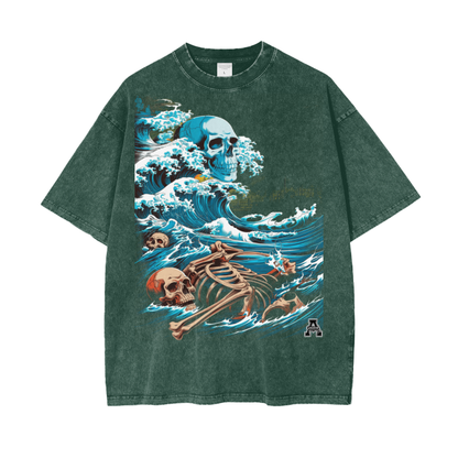 Aonaran Graphic Acid Wash Oversize T-Shirt