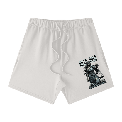 killakyls Unisex Earth Tone Loose Fit Cotton Shorts