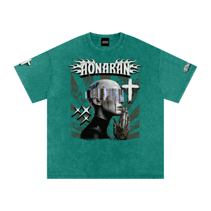 Smiling Tyrant Snow Washed Oversized Cotton T-Shirt