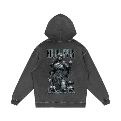 killakyls Snow Washed Loose Cotton Hoodie