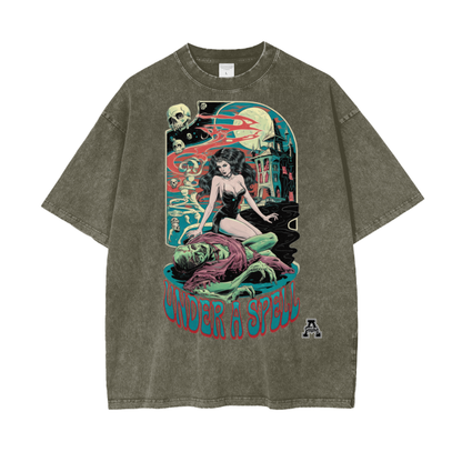 Aonaran Graphic Acid Wash Oversize T-Shirt