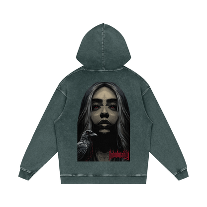 Mellaae Snow Washed Loose Cotton Hoodie