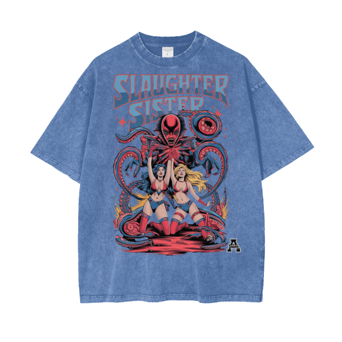 Aonaran Graphic Acid Wash Oversize T-Shirt