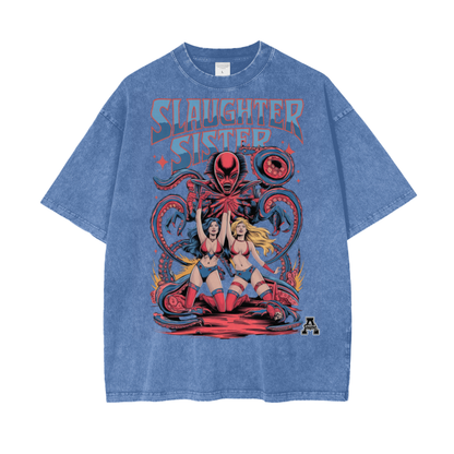 Aonaran Graphic Acid Wash Oversize T-Shirt