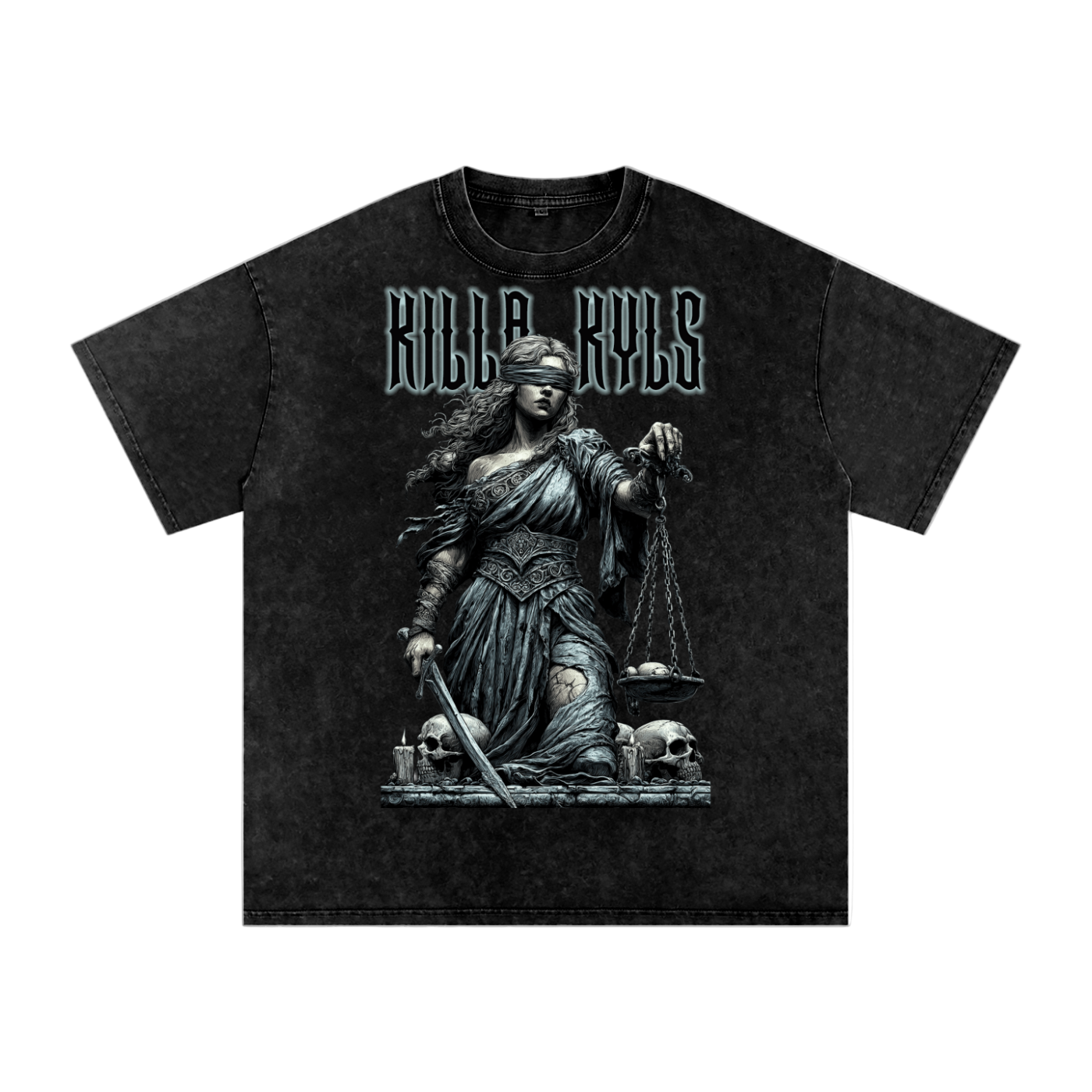 killakyls Snow Washed Oversized Cotton T-Shirt