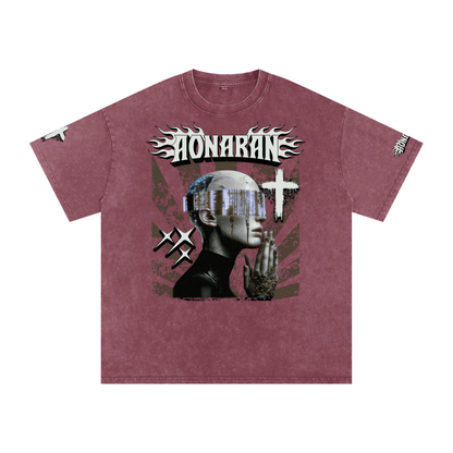 Smiling Tyrant Snow Washed Oversized Cotton T-Shirt