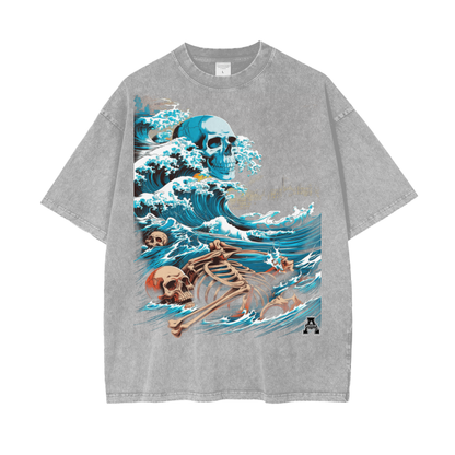 Aonaran Graphic Acid Wash Oversize T-Shirt