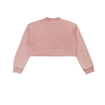 Stakky Season 2 Snow Washed Raw Edge Cropped Sweatshirt
