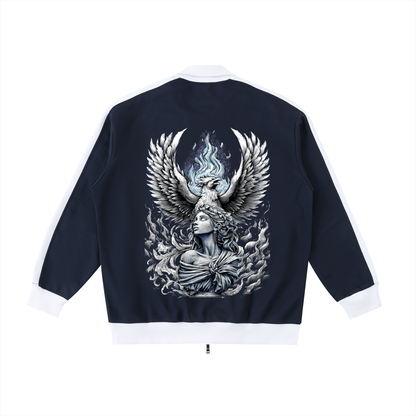 Aonaran Angelic Frost Contrast Trim Stand Collar Jacket