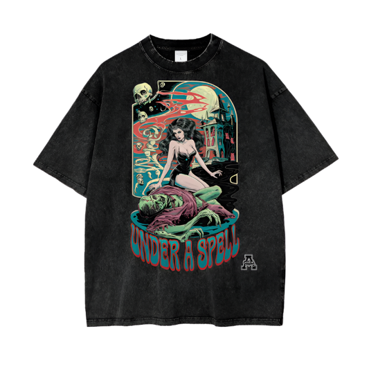 Aonaran Graphic Acid Wash Oversize T-Shirt