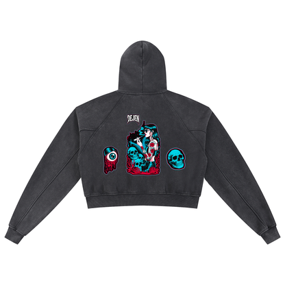 REPACKED Snow Washed Cropped Hoodie