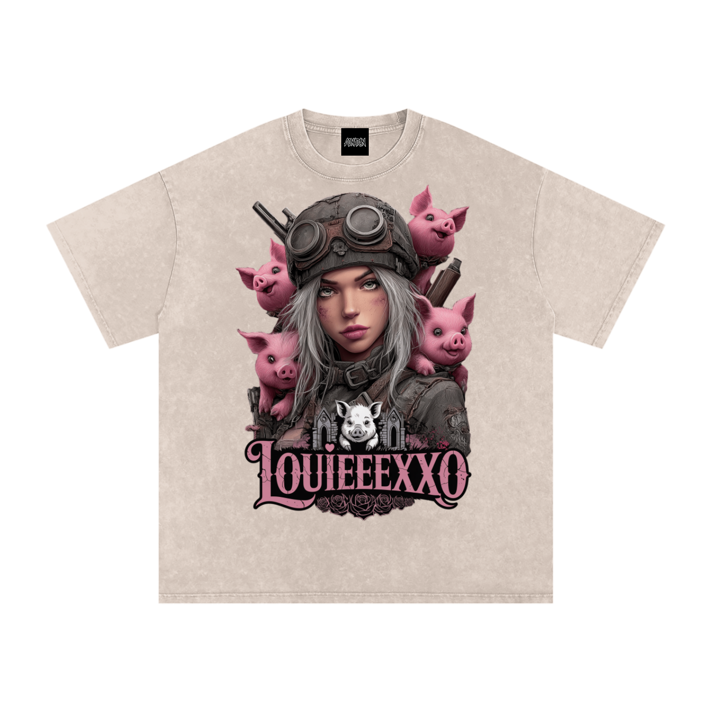 Louieeexxo Snow Washed Oversized Cotton T-Shirt