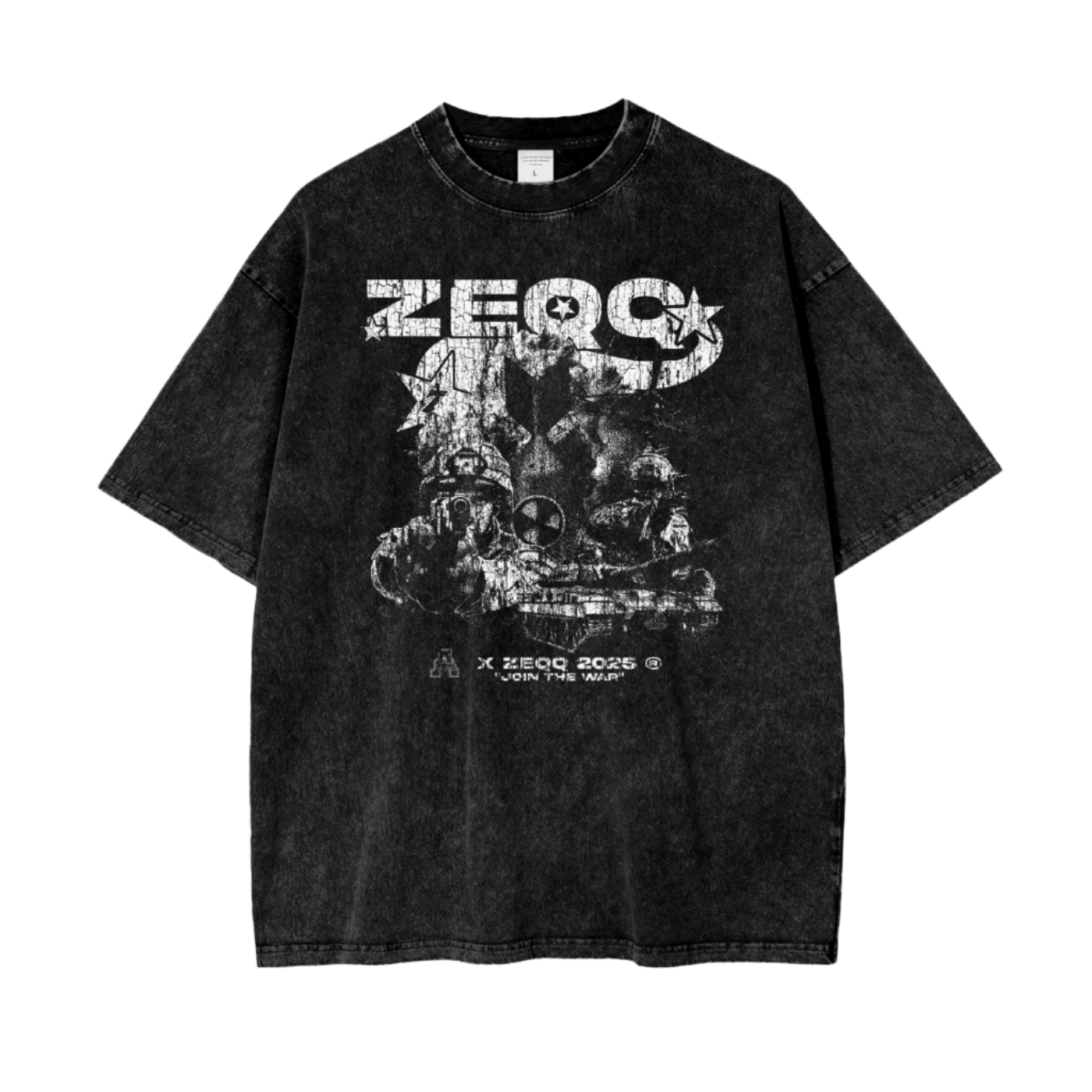 Join The War by Zeqq Oversize Snow Washed T-Shirt