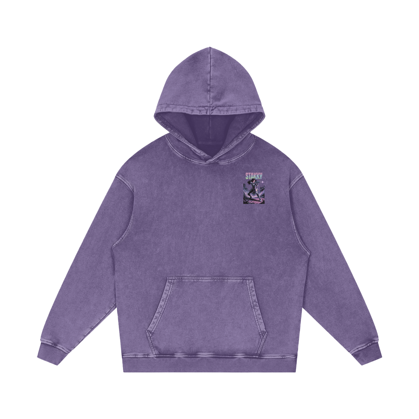 Stakky Season 2 Acid Wash Oversize Hoodie