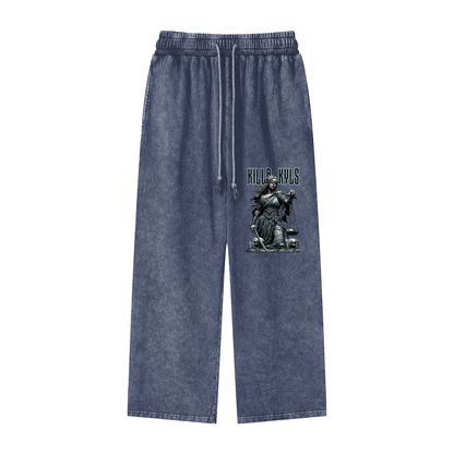 killakyls Snow Washed Straight Leg Pants