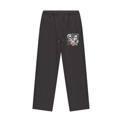 QueenSteph Fleece Lined Straight Leg Pants