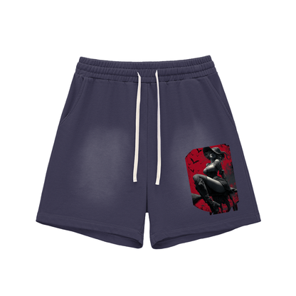 Dimple Season 2 Sun Fade Raw Edge Cotton Shorts