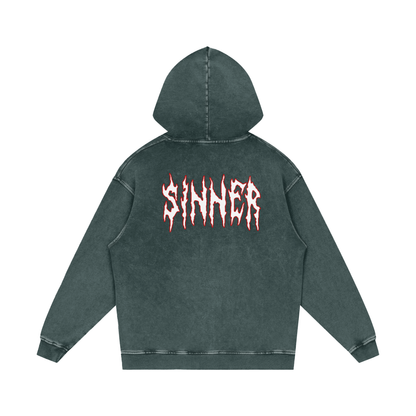 Cold World Acid Wash Oversize Hoodie