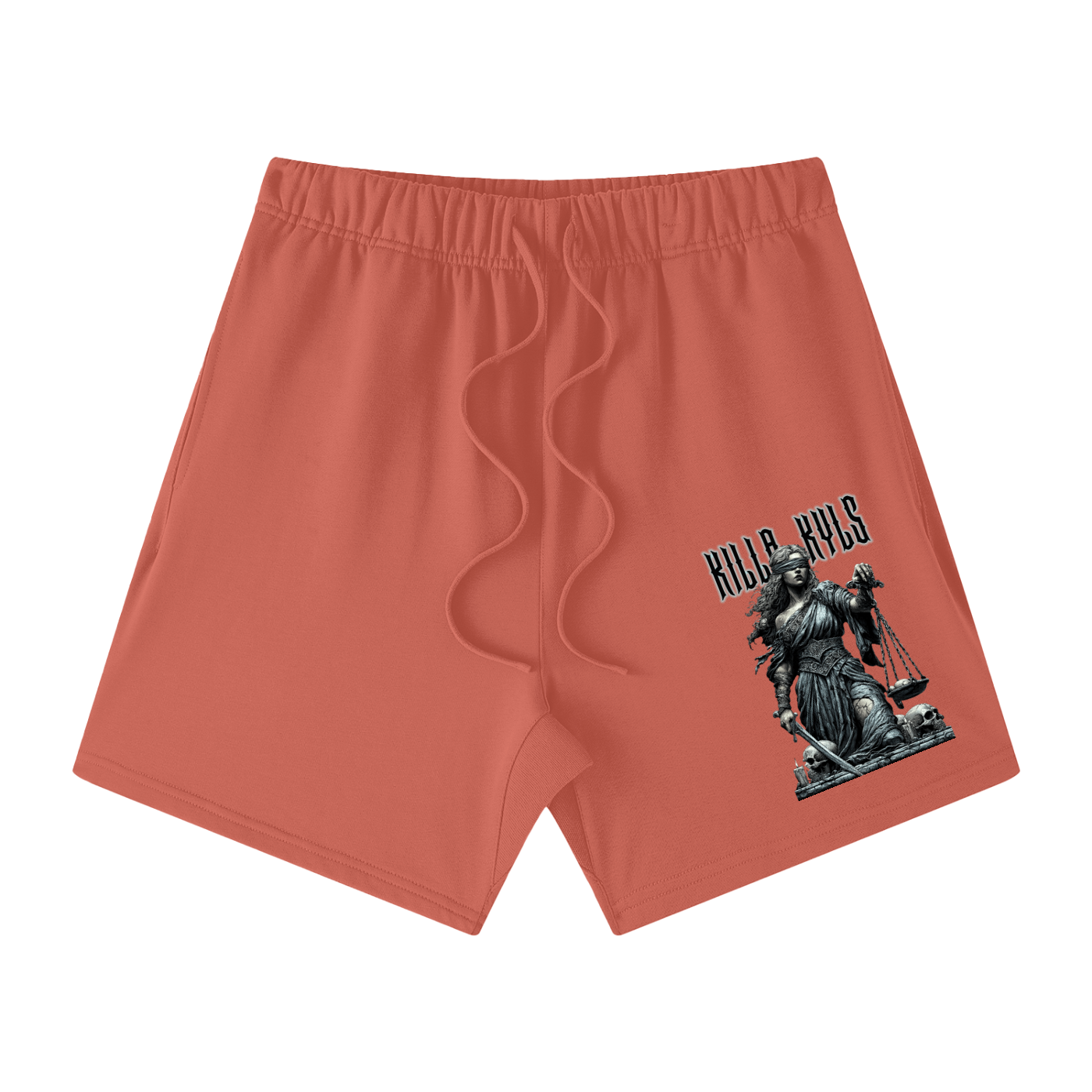killakyls Unisex Earth Tone Loose Fit Cotton Shorts