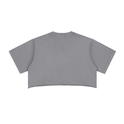 Aonaran GamerX Snow Washed Raw Edge Crop Top