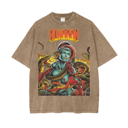 Aonaran Graphic Acid Wash Oversize T-Shirt
