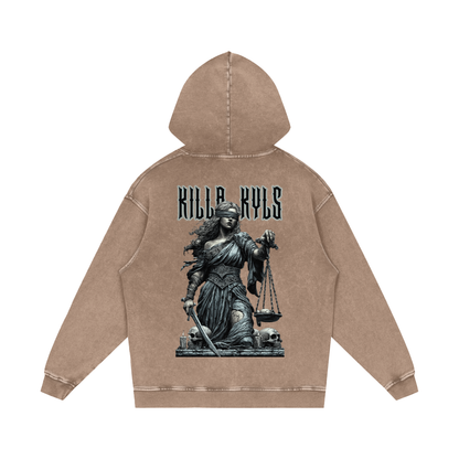 killakyls Snow Washed Loose Cotton Hoodie