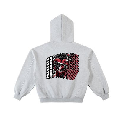 ETP Contrast-Stitched Boxy Fleece Zip Hoodie