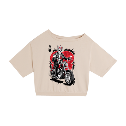 Aonaran Ace Asymmetric Shoulder Oversized Cotton T-Shirt