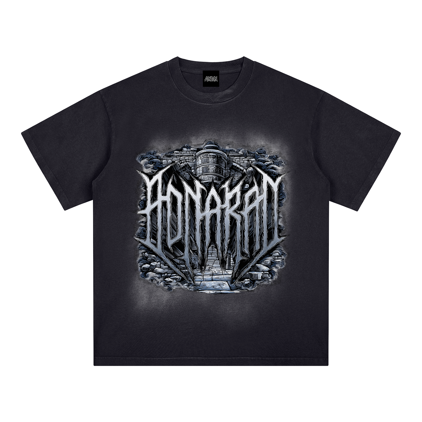 Aonaran Angelic Frost Square Patch Monkey Washed T-Shirt