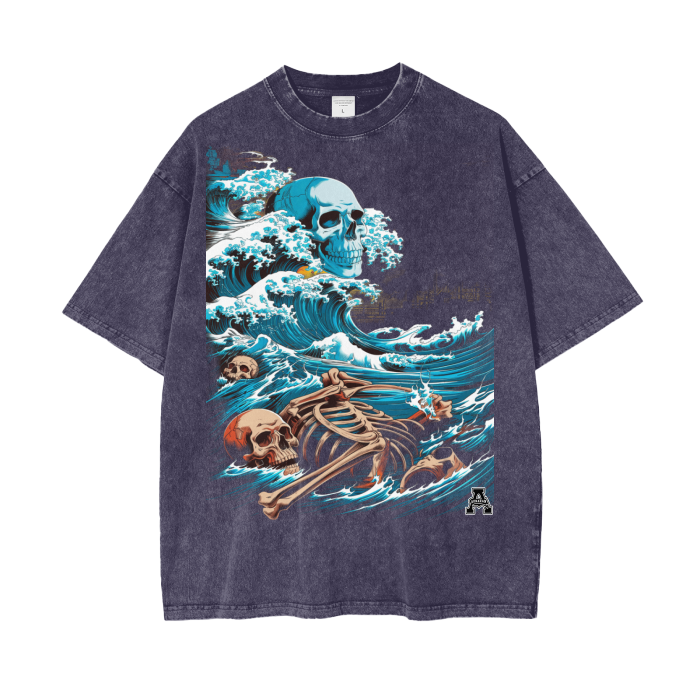 Aonaran Graphic Acid Wash Oversize T-Shirt