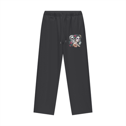 QueenSteph Fleece Lined Straight Leg Pants
