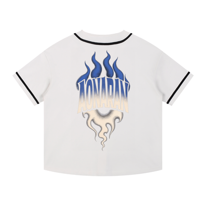 Aonaran Varsity Contrast Piped Button-Up Jersey