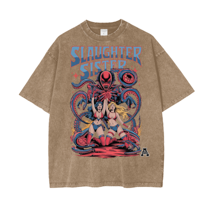 Aonaran Graphic Acid Wash Oversize T-Shirt