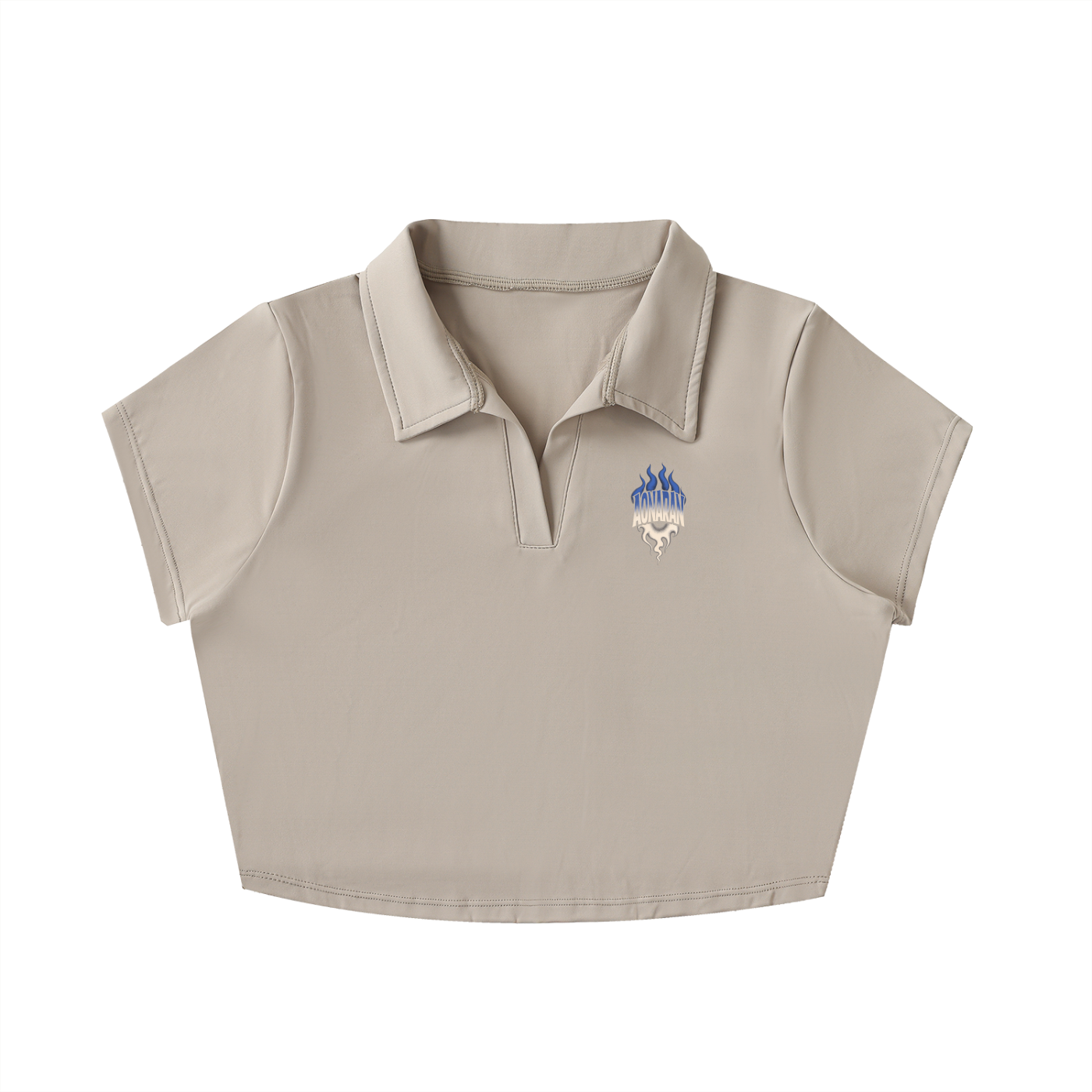 Aonaran Varsity V-Neck Lapel Crop Top