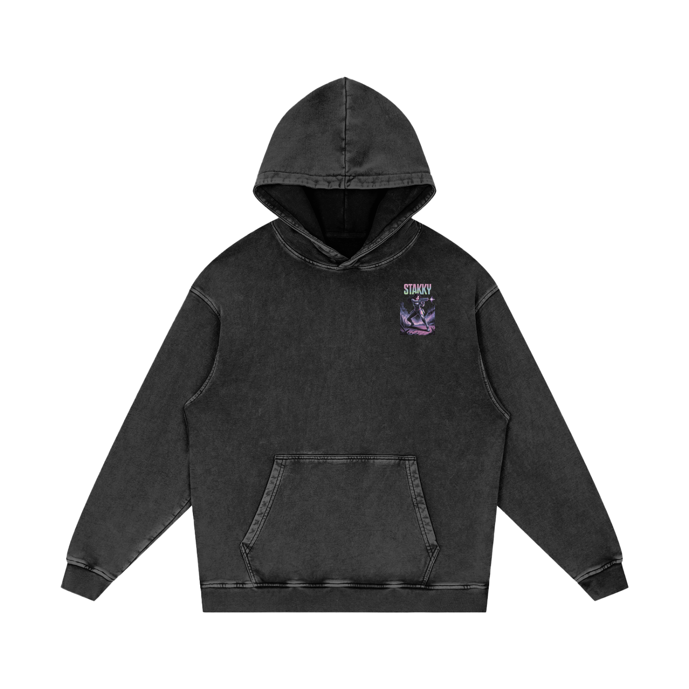 Stakky Season 2 Acid Wash Oversize Hoodie