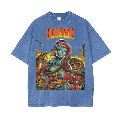 Aonaran Graphic Acid Wash Oversize T-Shirt