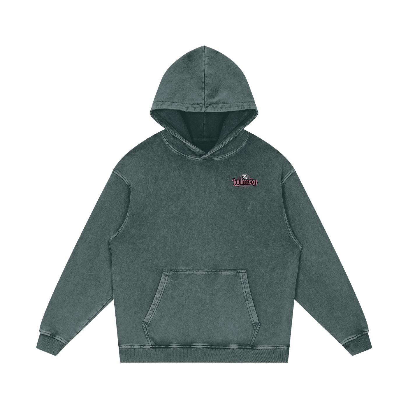 Louieeexxo Snow Washed Loose Cotton Hoodie