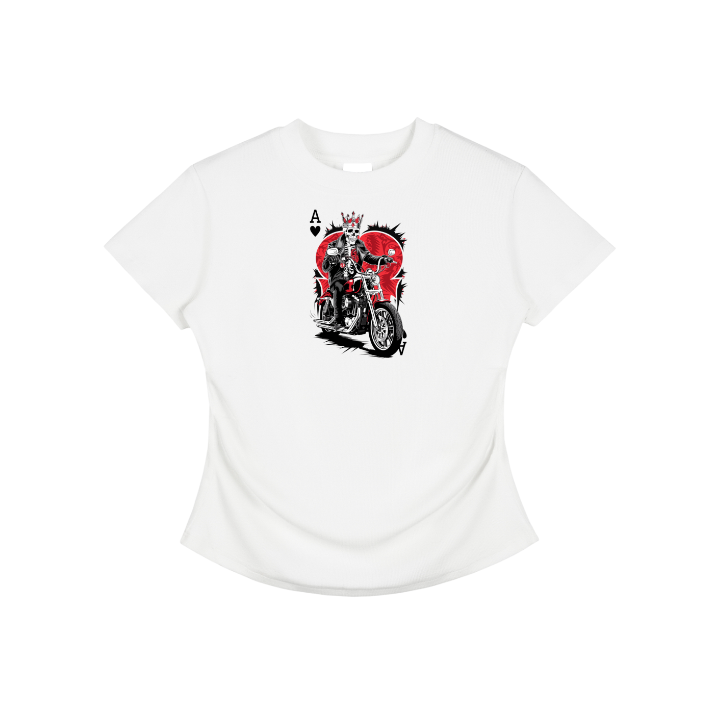 Aonaran Ace Vintaged-Wash Bodycon Cotton T-Shirt