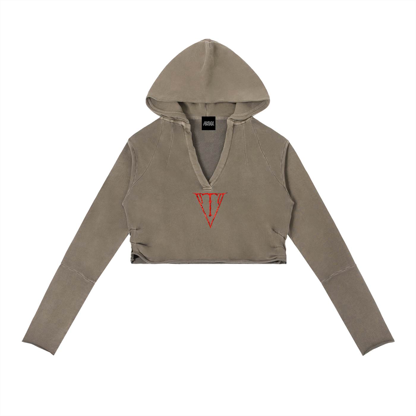 Aonaran NevaeH Vintage Washed Raw Edge Hoodie