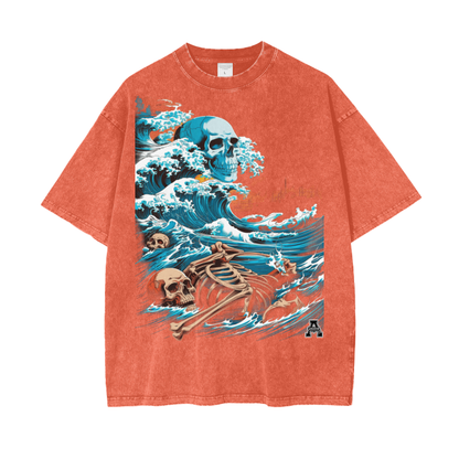 Aonaran Graphic Acid Wash Oversize T-Shirt