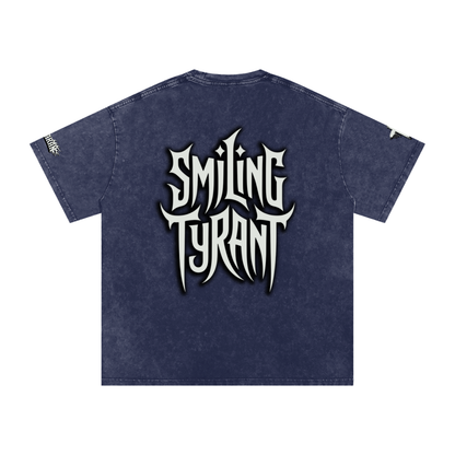Smiling Tyrant Snow Washed Oversized Cotton T-Shirt