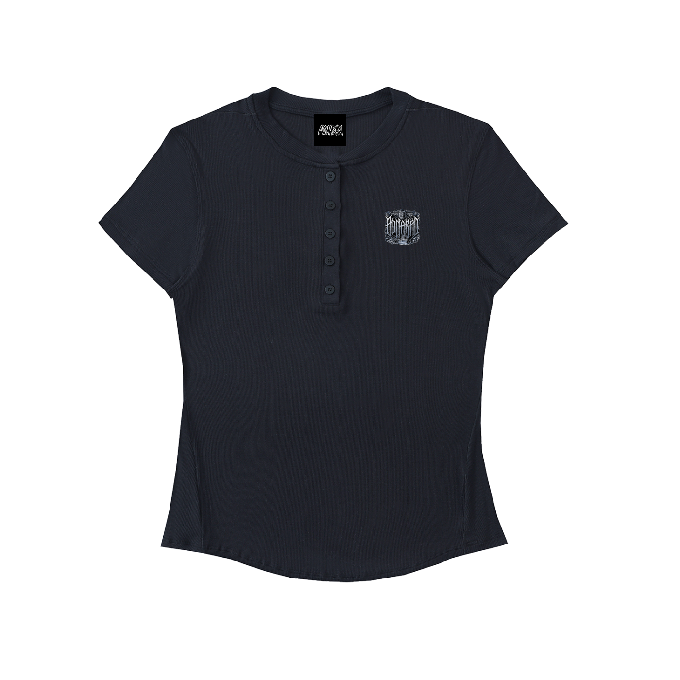 Aonaran Angelic Frost Modal Bodycon Henley Shirt